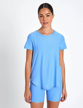 SweatAbsorbing Featherweight On The Down Low Tee - Flower Blue Heather