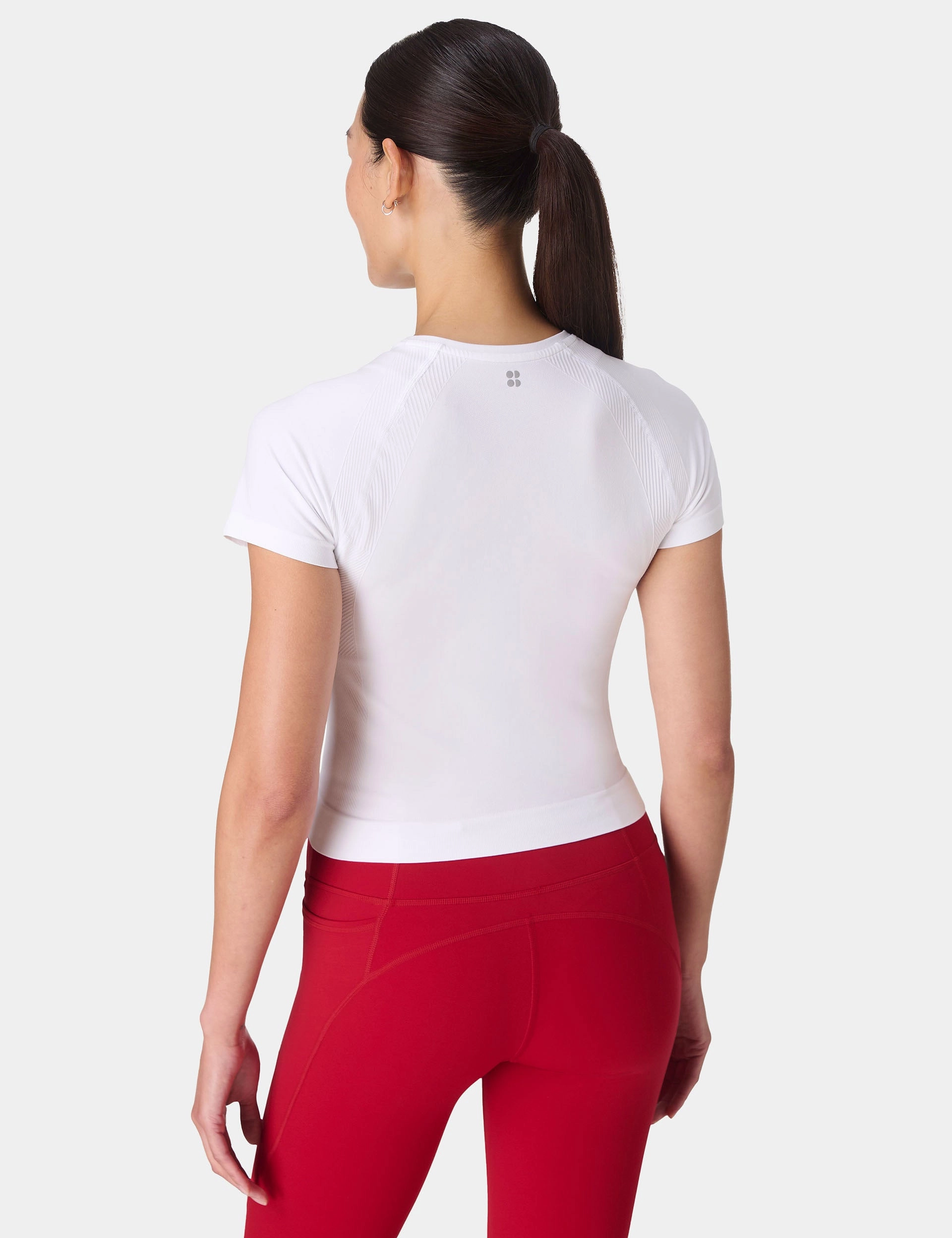 Lake Mood casual sneakers Athlete Crop Seamless Workout T-Shirt - White