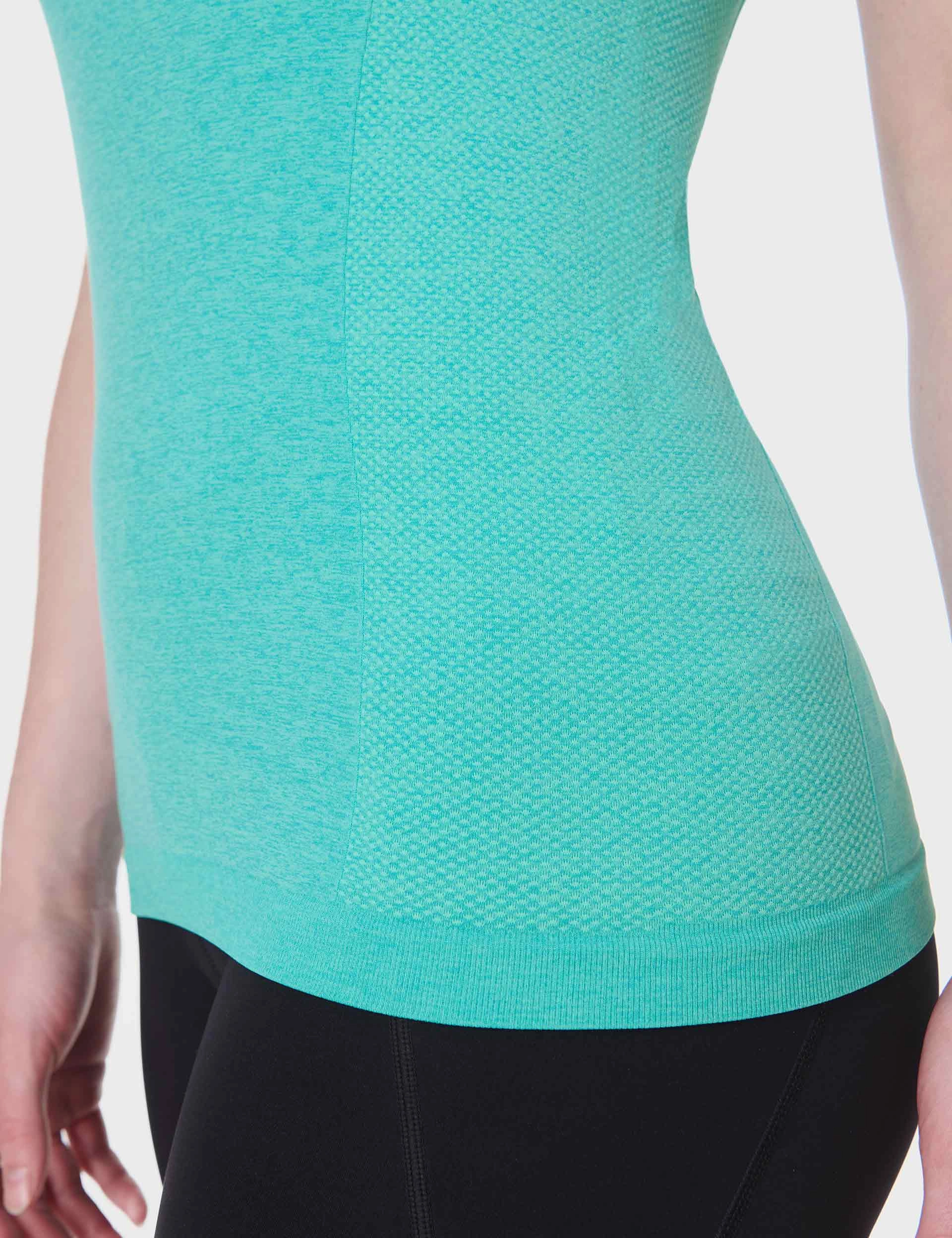 Athlete Seamless Gym Vest - Seaspray Ripple Blue Marl TactileWeave