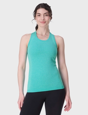 Athlete Seamless Gym Vest - Seaspray Ripple Blue Marl Stylish Tank