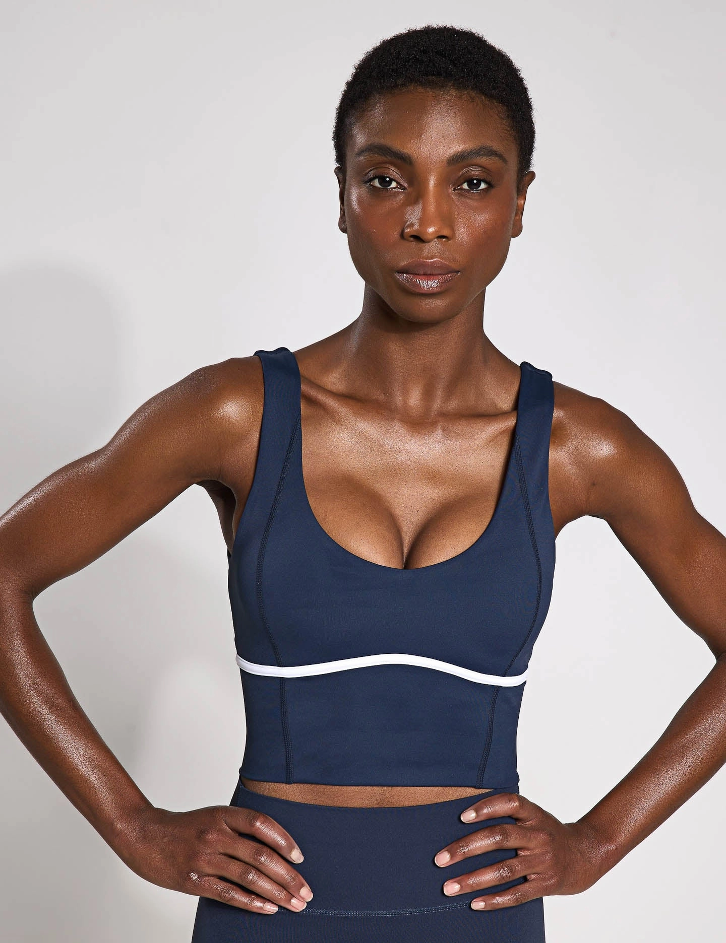 Organization Patch Ava Sports Bra - Navy/White