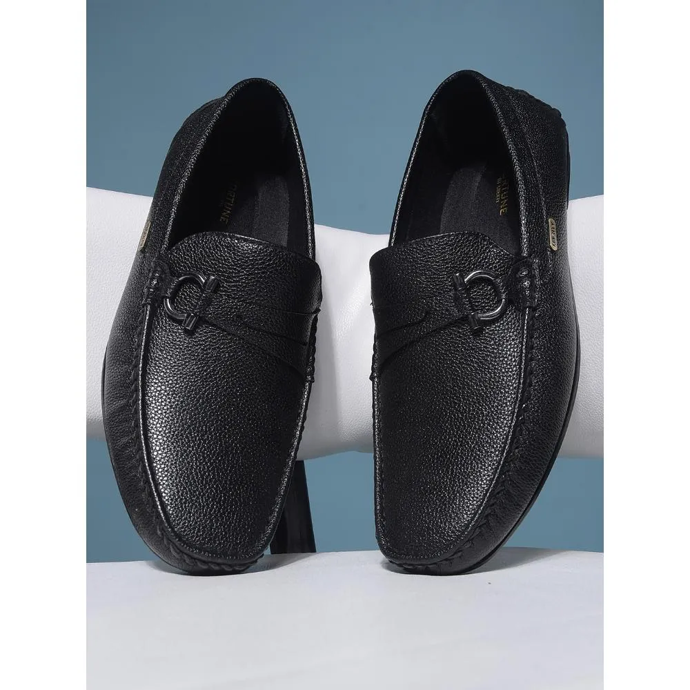 Fortune By Liberty Mens SME-2E Black Formal Loafers Rubber Traction Outsole multi - use shoes