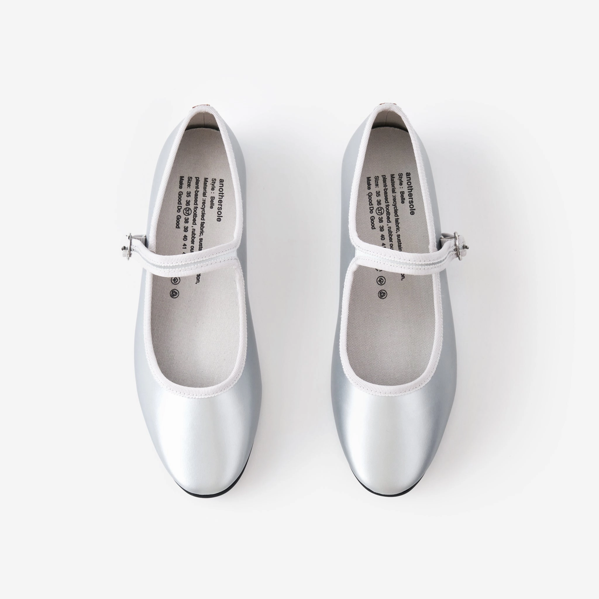 Belle Mary Jane - Silver moisture - wicking antibacterial shoes