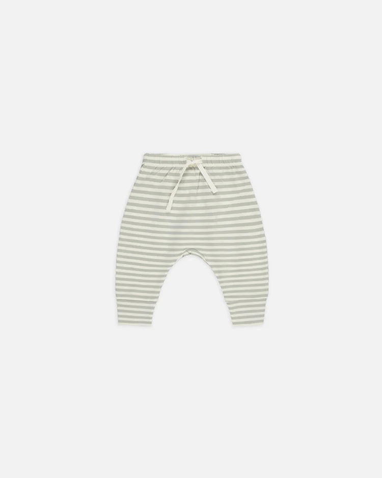 Quincy Mae Drawstring Pant - Sage Stripe Ombre colored kids' wear