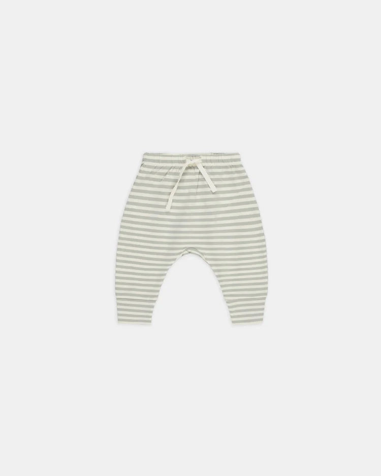 maximalist Quincy Mae Drawstring Pant - Sage Stripe