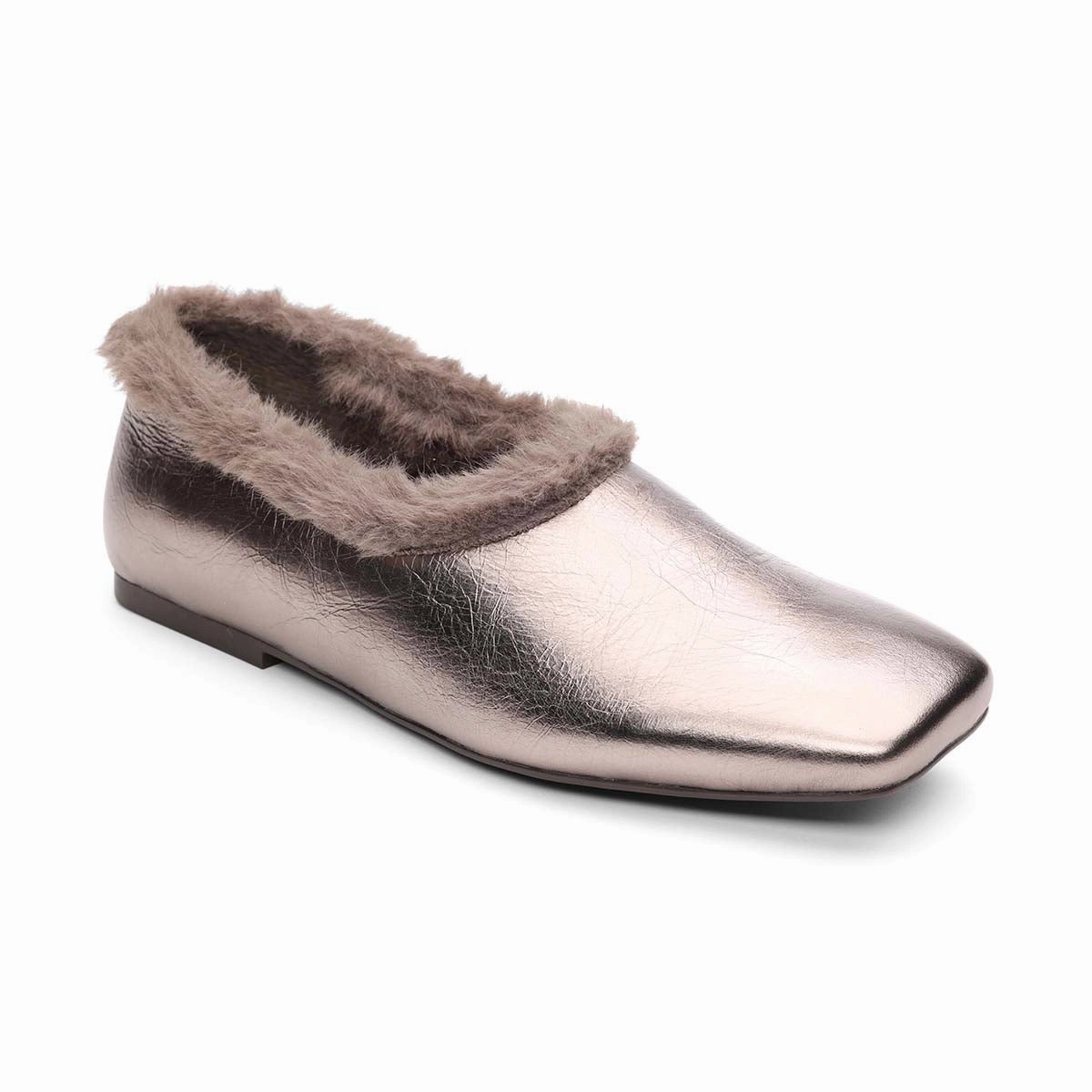 foot - protection running shoes Bianca Fur Ballet Faux Fur Lined