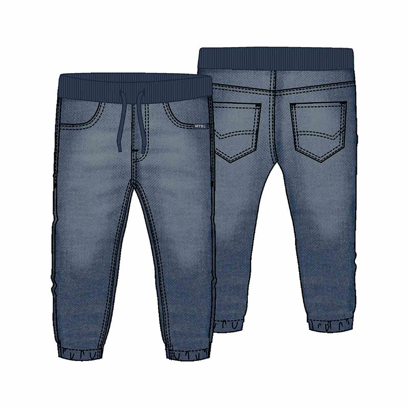 Mayoral Soft Denim Jogger Pant - Dark Blue Velvet