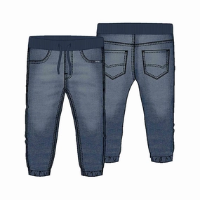 Mayoral Soft Denim Jogger Pant - Dark Blue Velvet