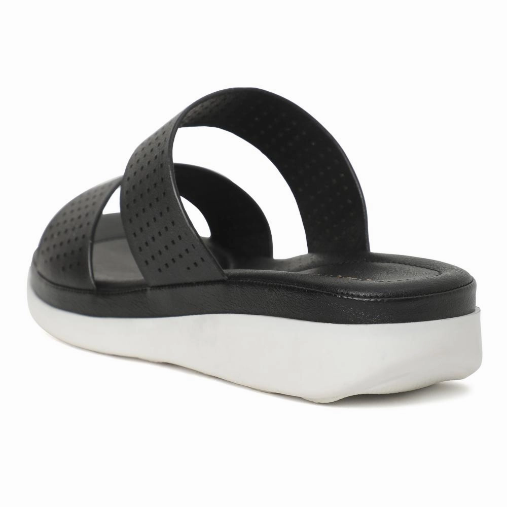 Healers Black Casual Slippers For Women JD-38 By Liberty Bluetooth - Enabled mid - top supportiveness