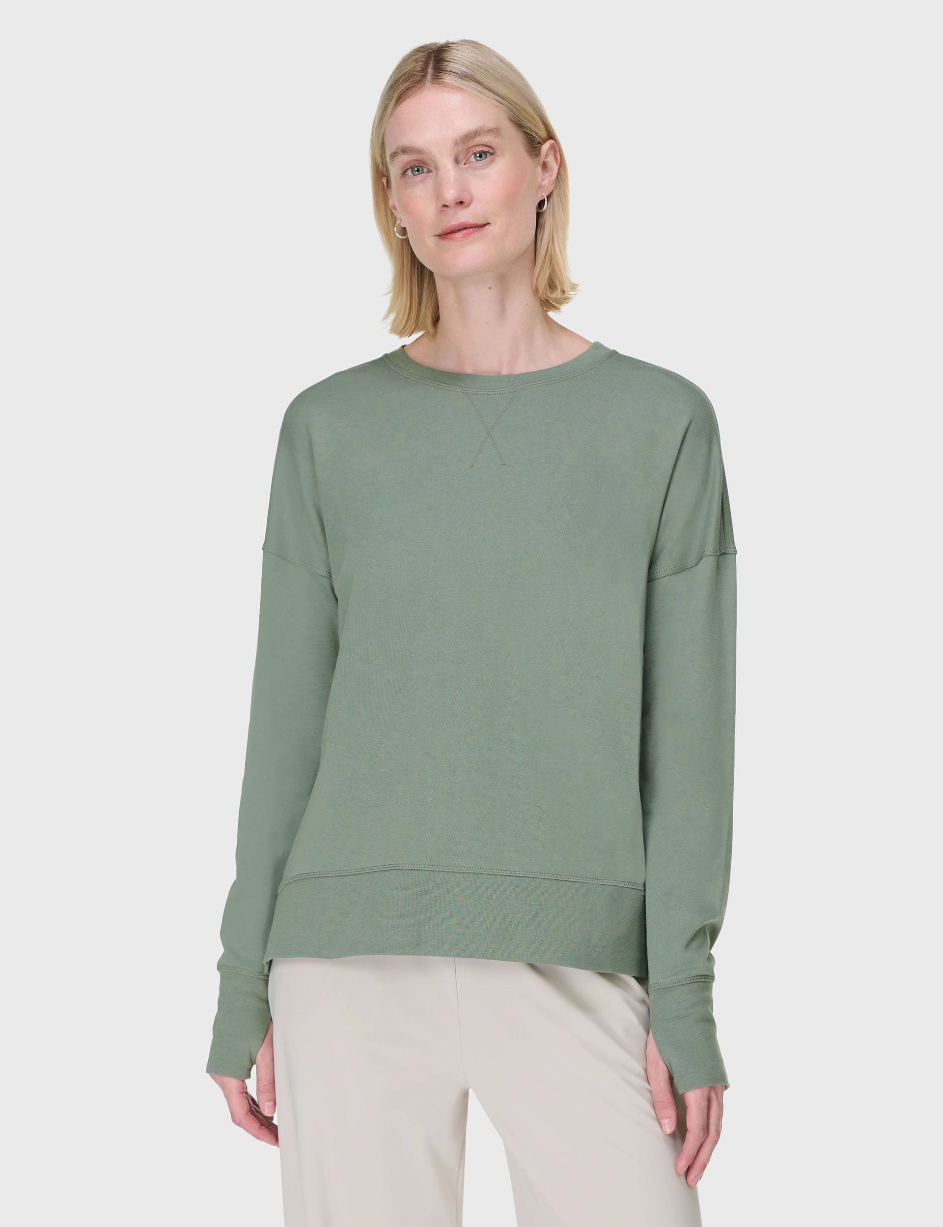 ReflectiveTrims After Class Longline Sweatshirt - Willow Green