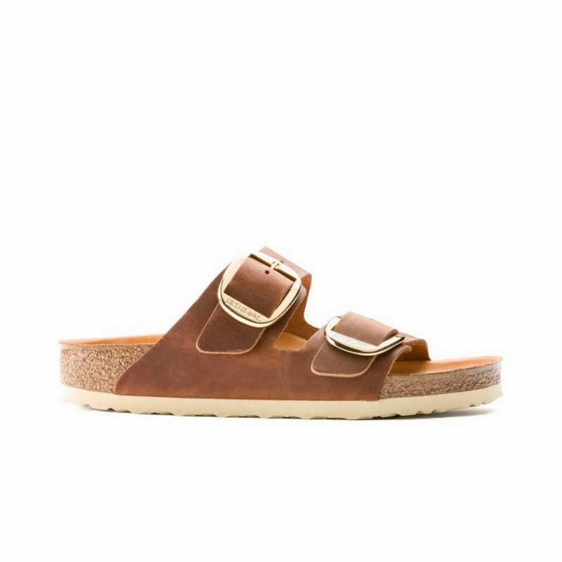 Birkenstock Arizona Big Buckle - Cognac Oiled Leather Happy Core