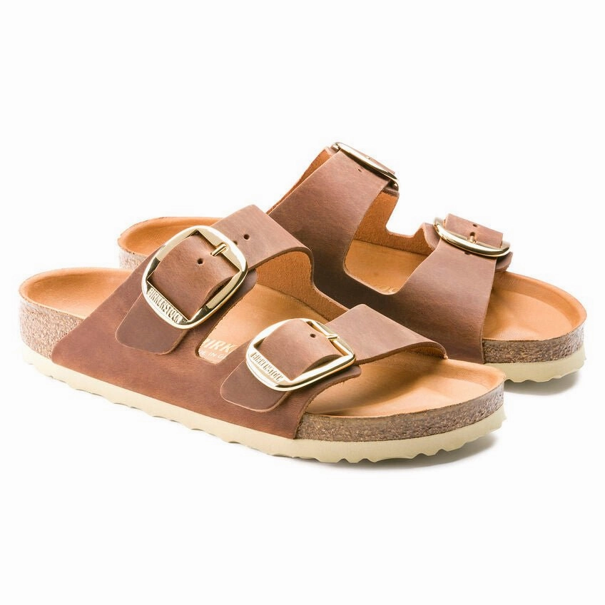 Harbor Style DurableSeams Birkenstock Arizona Big Buckle - Cognac Oiled Leather