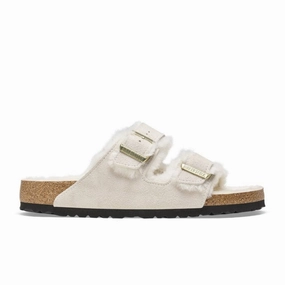 Stretch Ease Light Fit Birkenstock Arizona Shearling - Antique White Suede