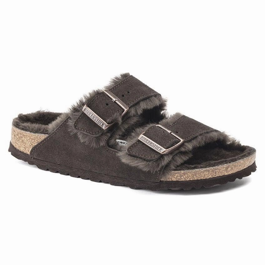 Birkenstock Arizona Shearling - Mocha Suede Shimmer Core