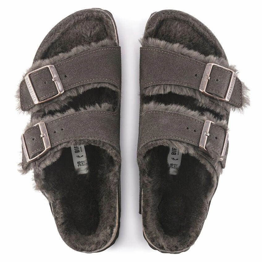 Handmade Glow ElasticCuffDesign Birkenstock Arizona Shearling - Mocha Suede