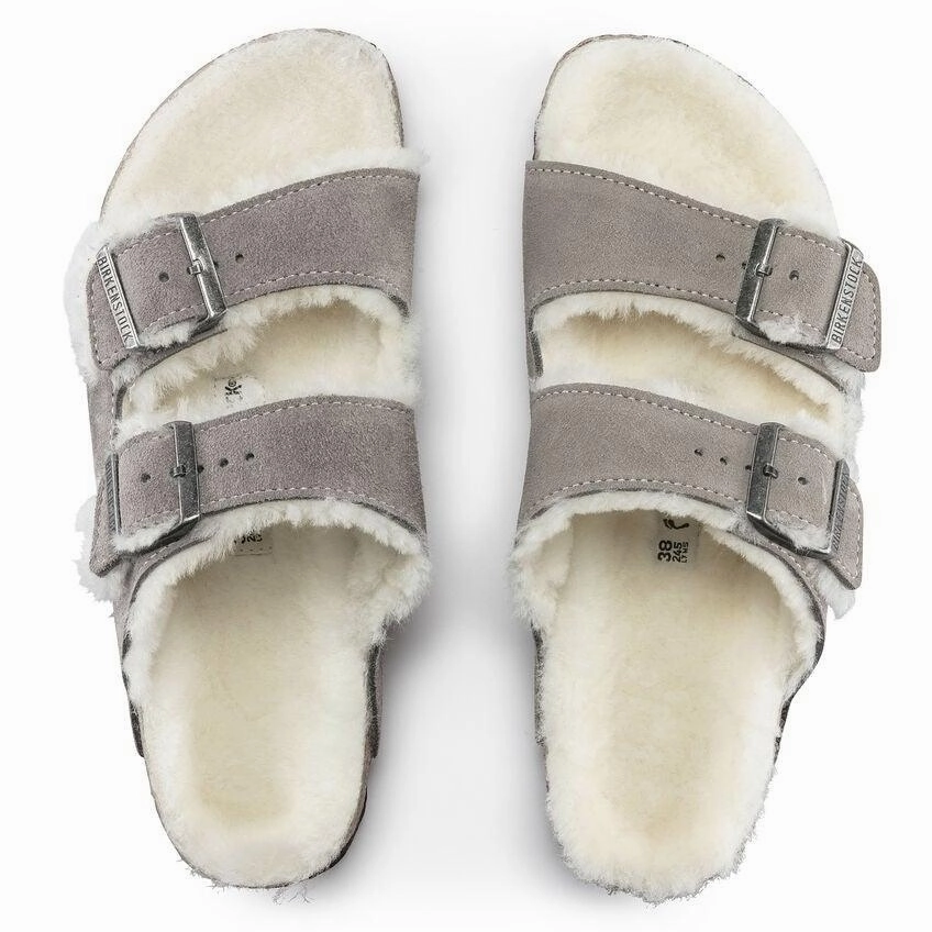 Story Mood ThermalInsulated Birkenstock Arizona Shearling - Stone Suede