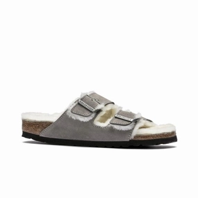 Casual Look NonChafingEdges Birkenstock Arizona Shearling - Stone Suede