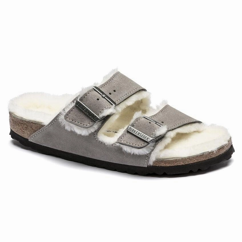 Serene Ease Birkenstock Arizona Shearling - Stone Suede