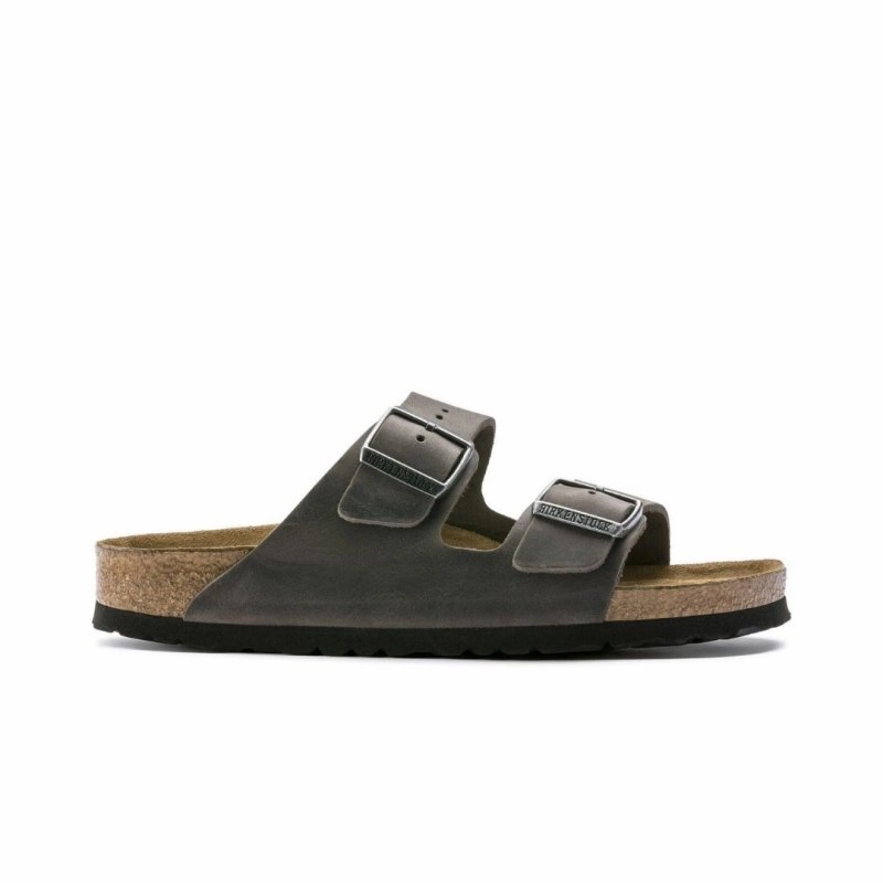 Beach Ease Birkenstock Arizona Soft Footbed - Iron Oiled Leather