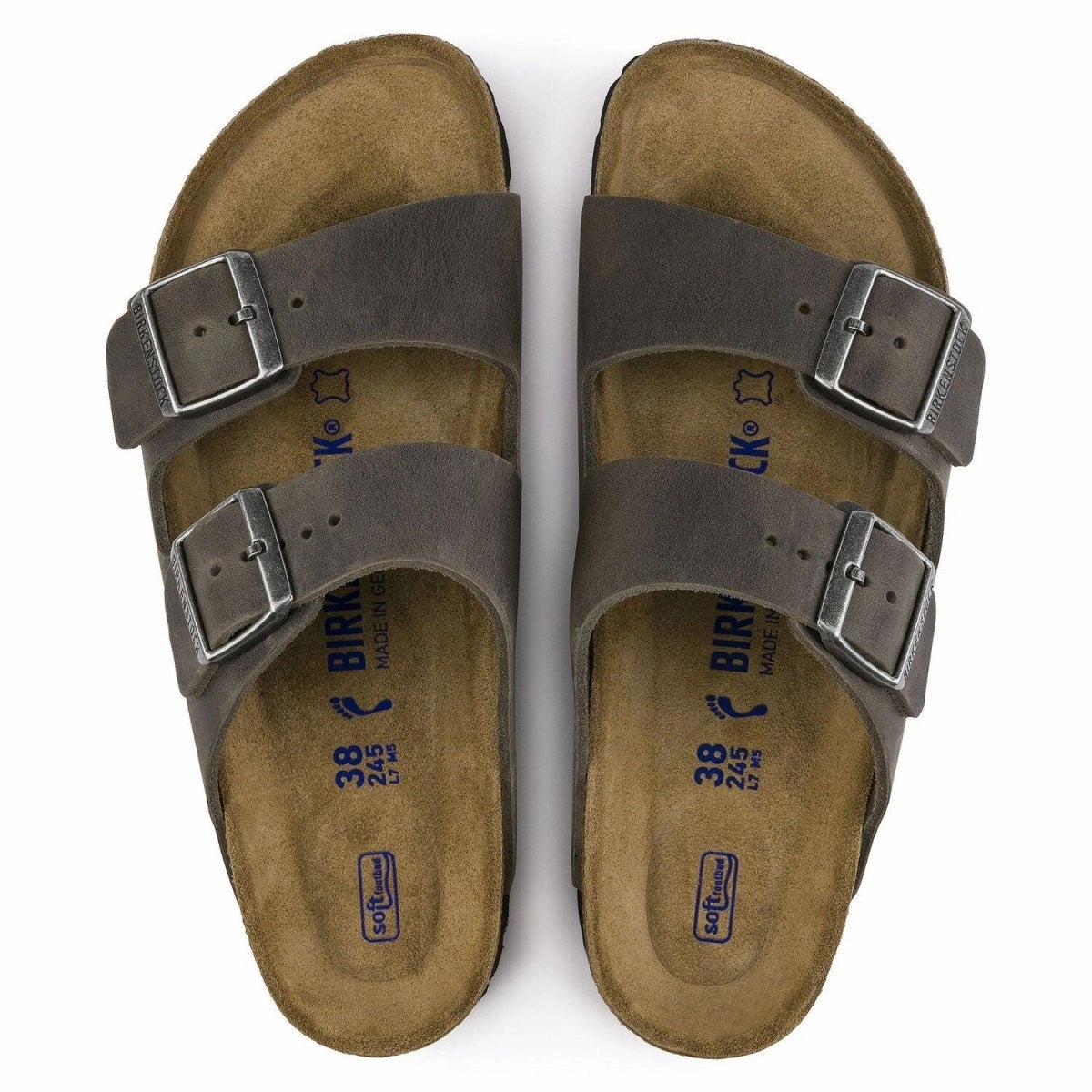 Birkenstock Arizona Soft Footbed - Iron Oiled Leather Cool Edge