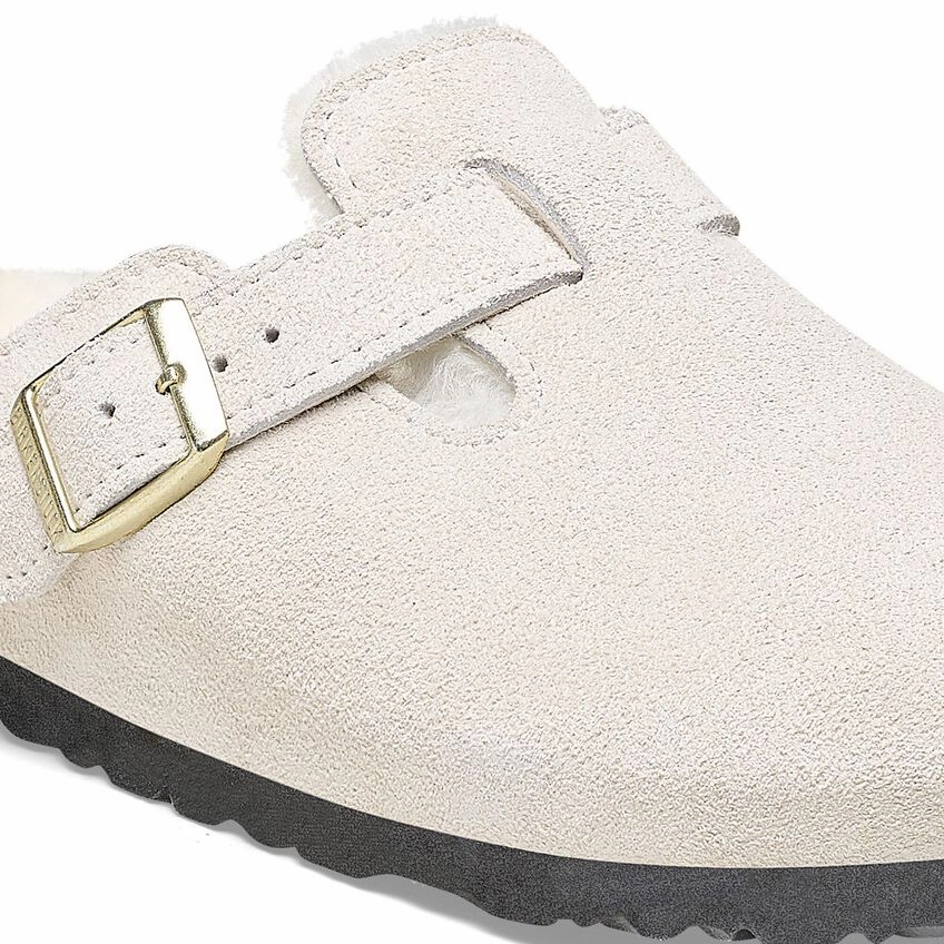 Classic Mode Comfortable Shorts Birkenstock Boston Shearling - Antique White Suede