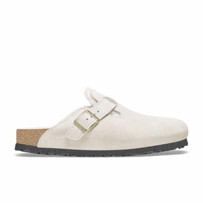 Student Cool Birkenstock Boston Shearling - Antique White Suede