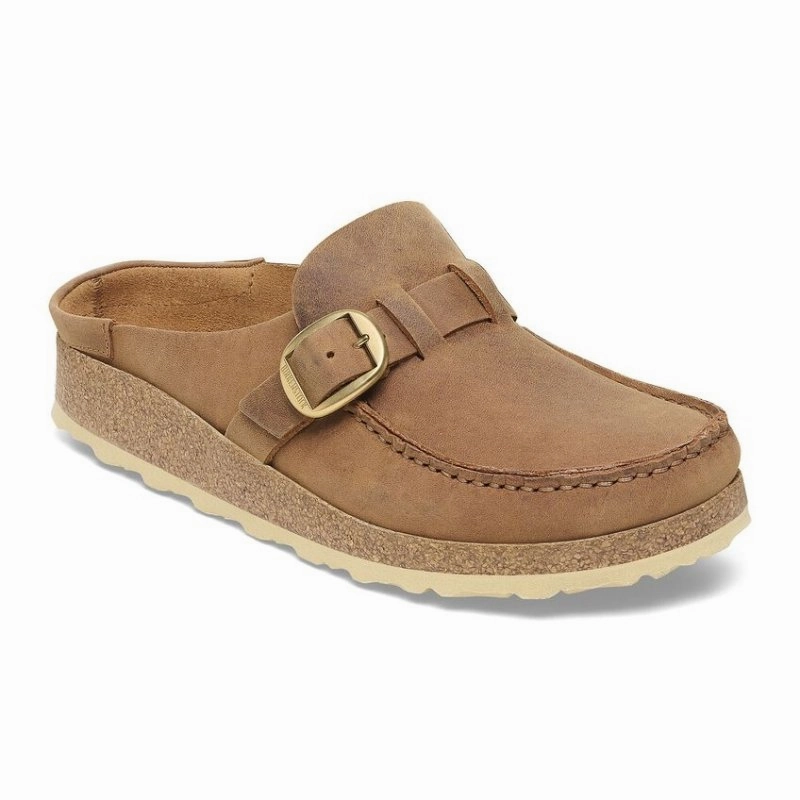 Birkenstock Women's Buckley - Cognac Oiled Leather Comfort Fit NonRestrictive Fit