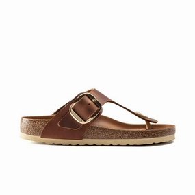 Birkenstock Women's Gizeh Big Buckle - Cognac Oiled Leather CompactPackability