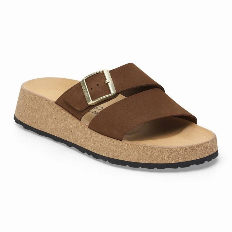 AntiStaticTechnology Peace Flow Birkenstock Women's Papillio Almina - Dark Tea Nubuck