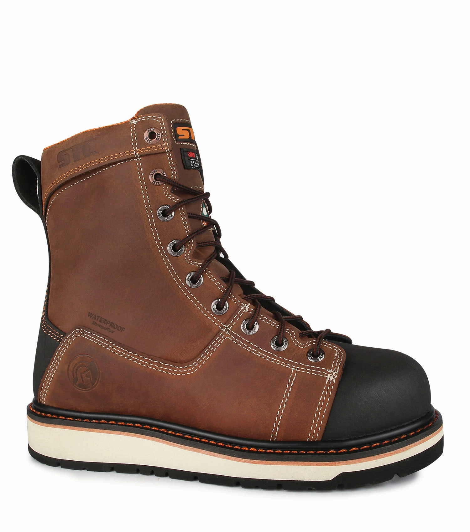 Orthopedic Friendly Design Speed Edge Blacksmith, Brown | 8?? Leather Work Boots | Vibram Megagrip Pro