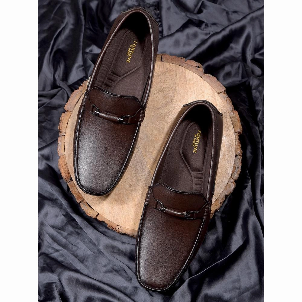 Fortune By Liberty Mens VCL-107 Brown  Formal Loafers Compression Molded Heel