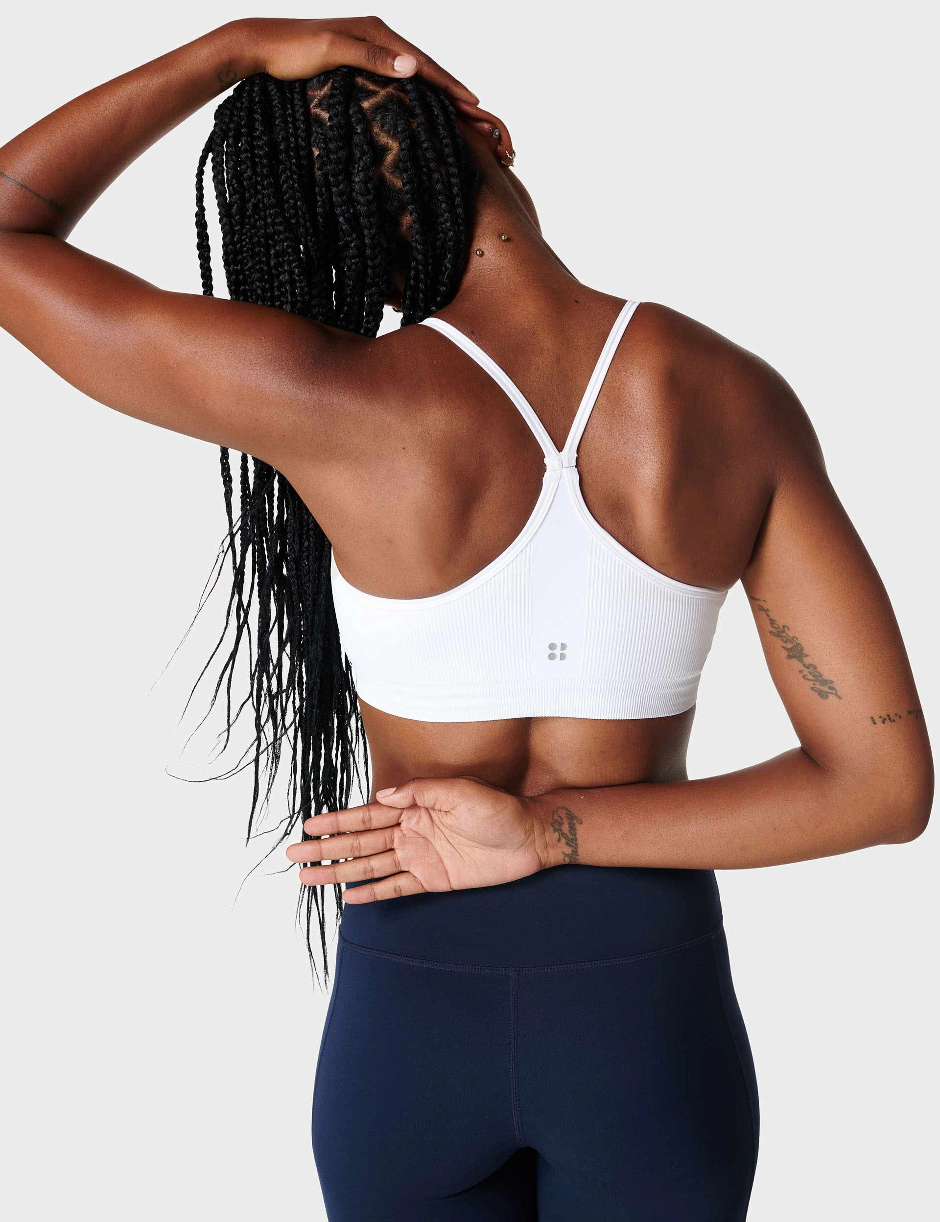 Spirit Restored Yoga Bra - White NoSlipWaistband SeamlessTransition
