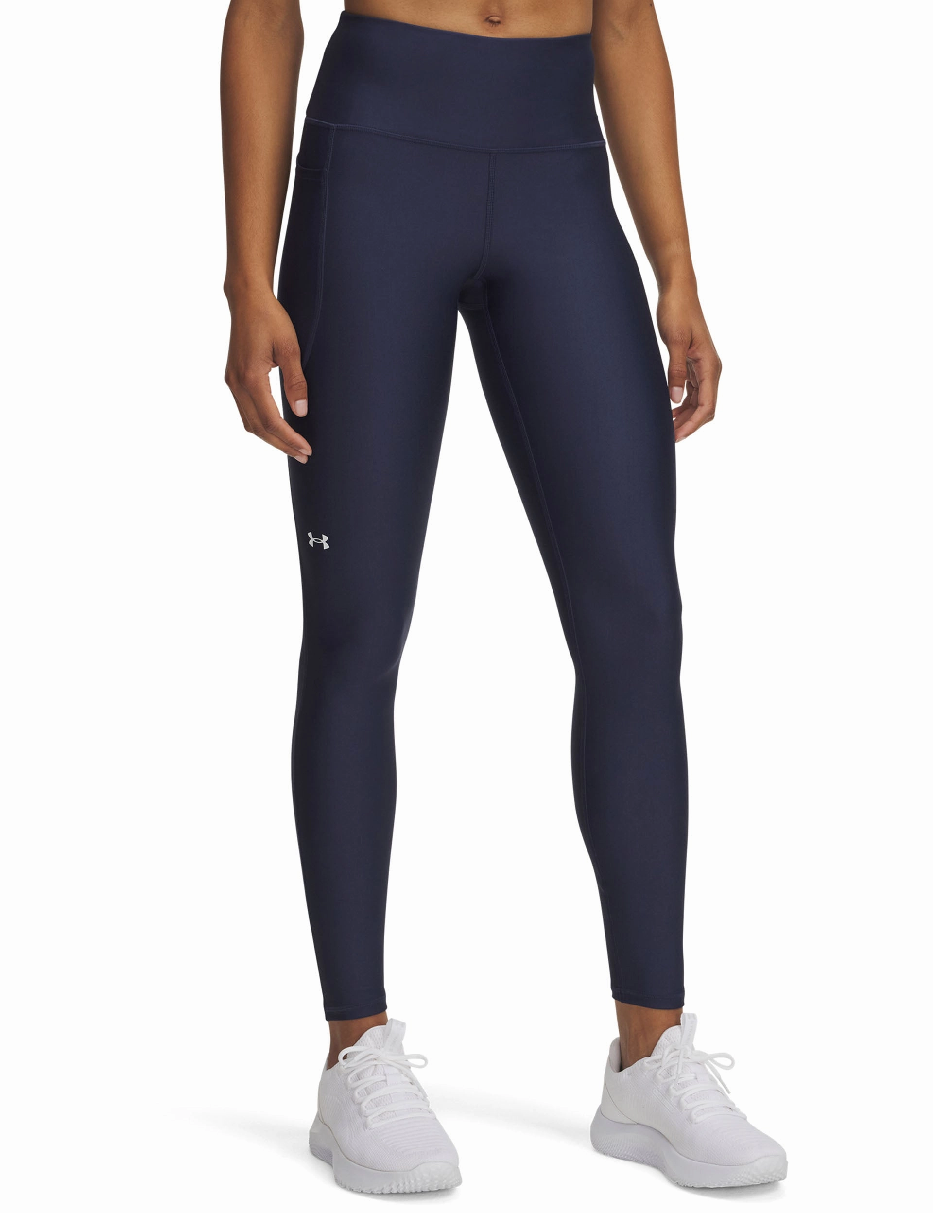 Sleek Stretch Tech Leggings - Washed Navy/White
