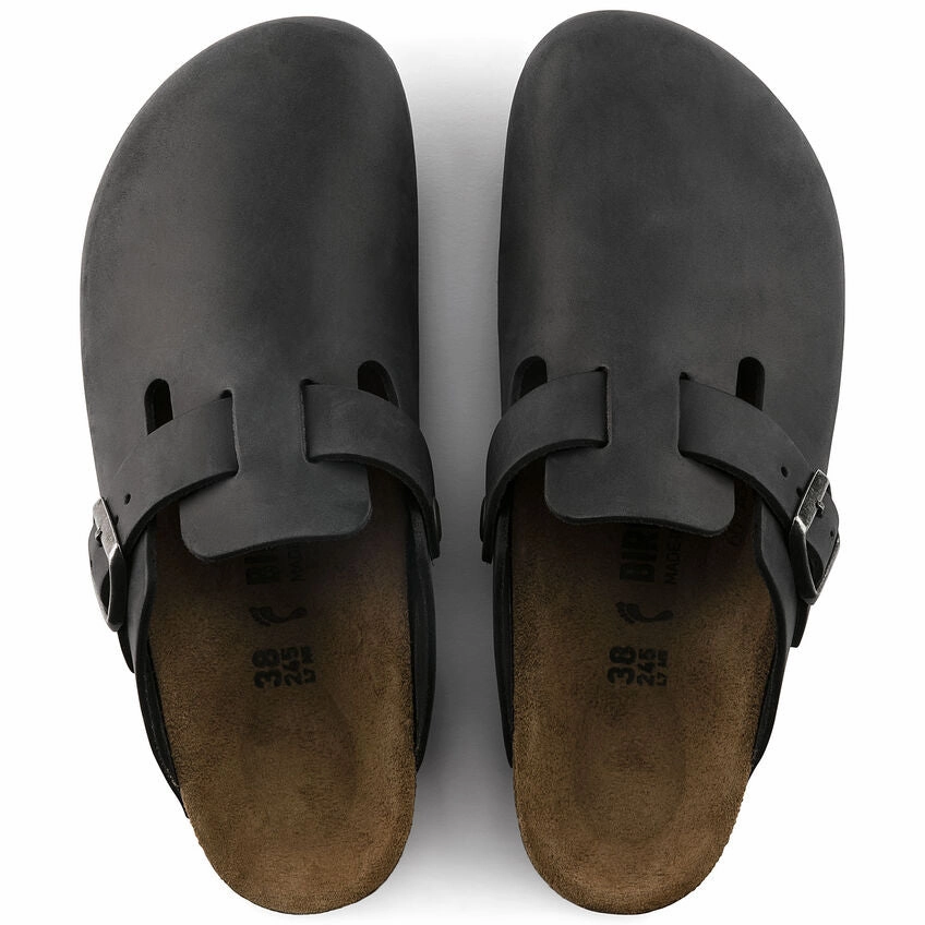 Birkenstock Boston - Black Oiled Leather ThermalInsulated Craft Soul