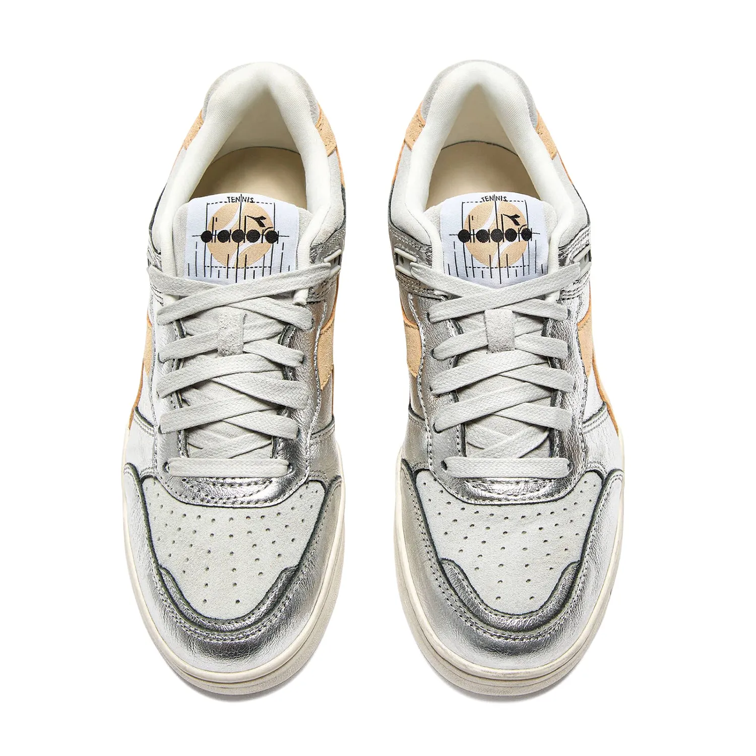 Lace   Up Anti Microbial Lining Diadora B.560 Metal S Used 'Aluminum'