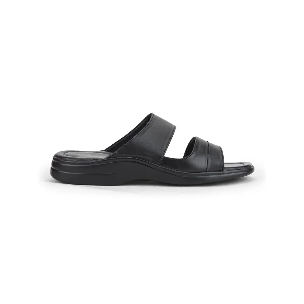 Coolers Casual Black Slippers For Men 2050-S209 By Liberty Sporty Aesthetic
