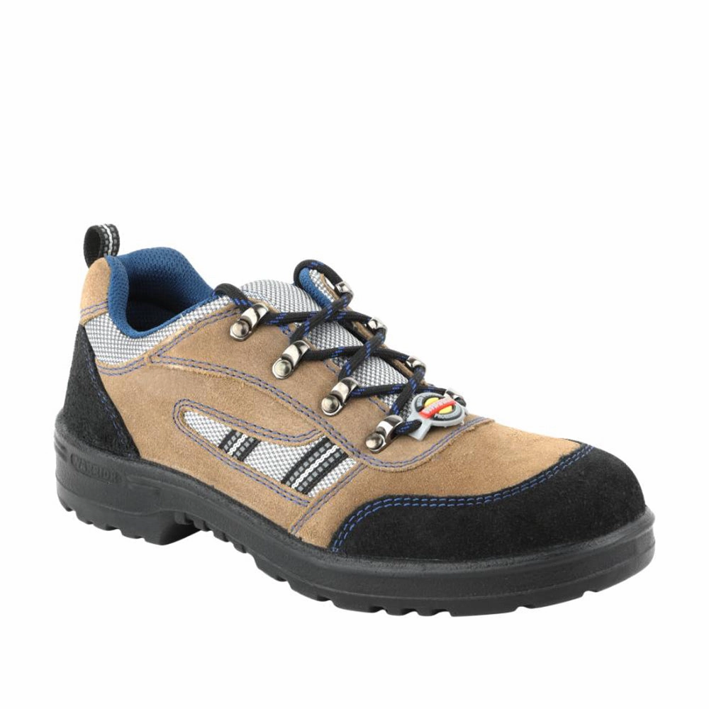 Warrior Genuine Leather Brown Steel Toe Safety Shoe for Men 98-254 By Liberty wide - toe - box shoes