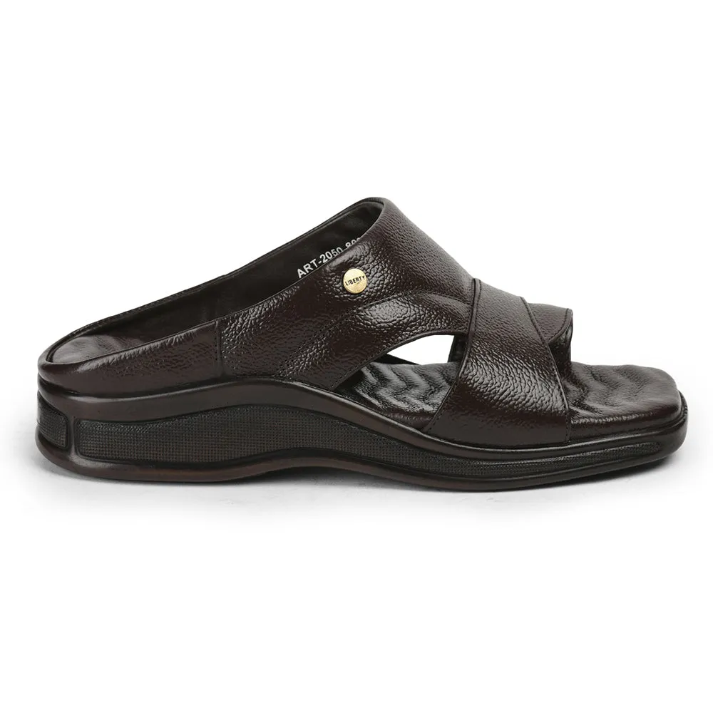 Healers Brown Casual Slippers For Men 2050-802 By Liberty superhero - themed running option