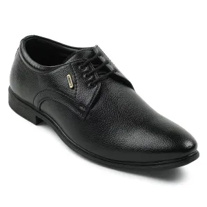 Fortune Black Formal Lacing Derby Shoes For Men HOL-130E By Liberty 3D Heel Lock Technology Good Grip