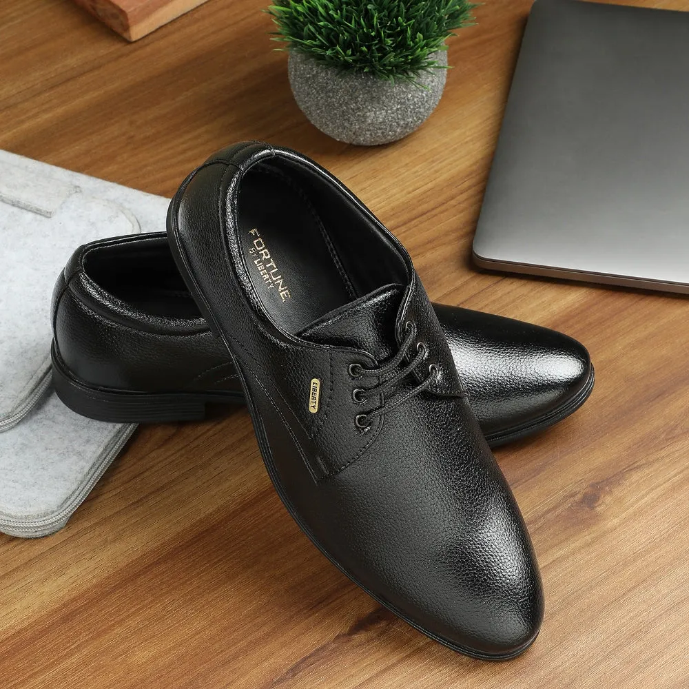 Fortune Black Formal Lacing Derby Shoes For Men HOL-130E By Liberty running in a truss bridge area shoes