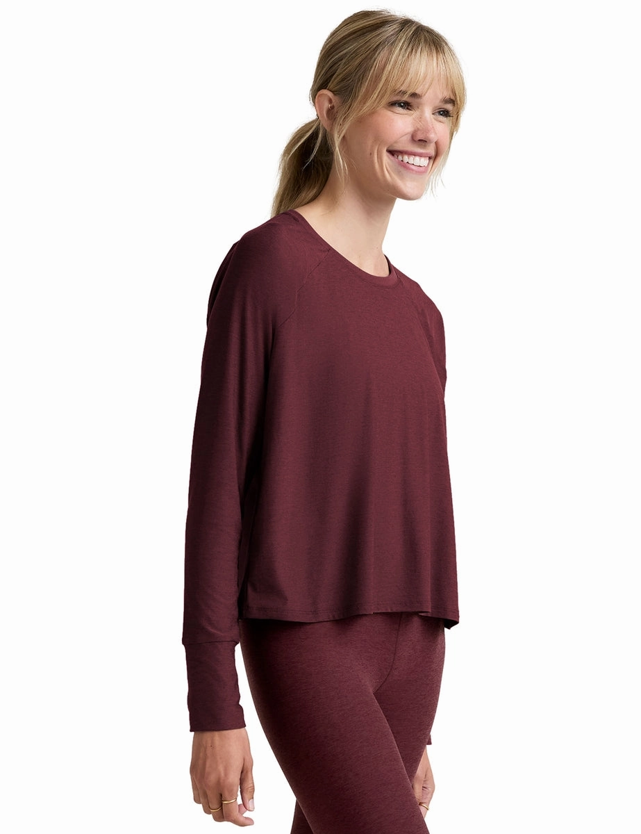 Sharp Cut Featherweight Daydreamer Pullover - Midnight Burgundy Heather