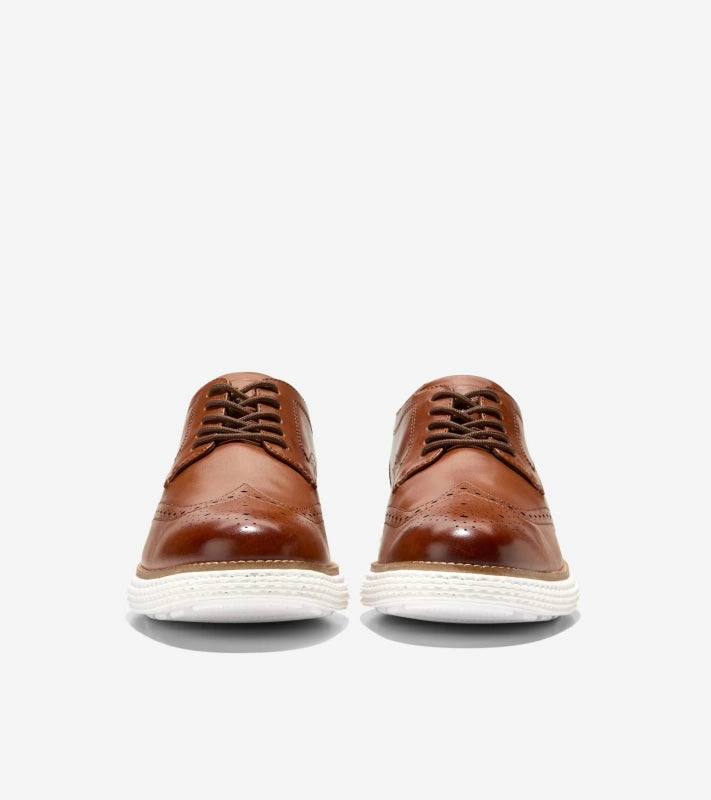 Cole Haan Men's OriginalGrand 2.0 Wingtip - British Tan Light Sweatshirt DoubleStitchedSeams