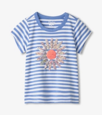 Hatley Bamboo Tee - Cornflower Stripes hypoallergenic