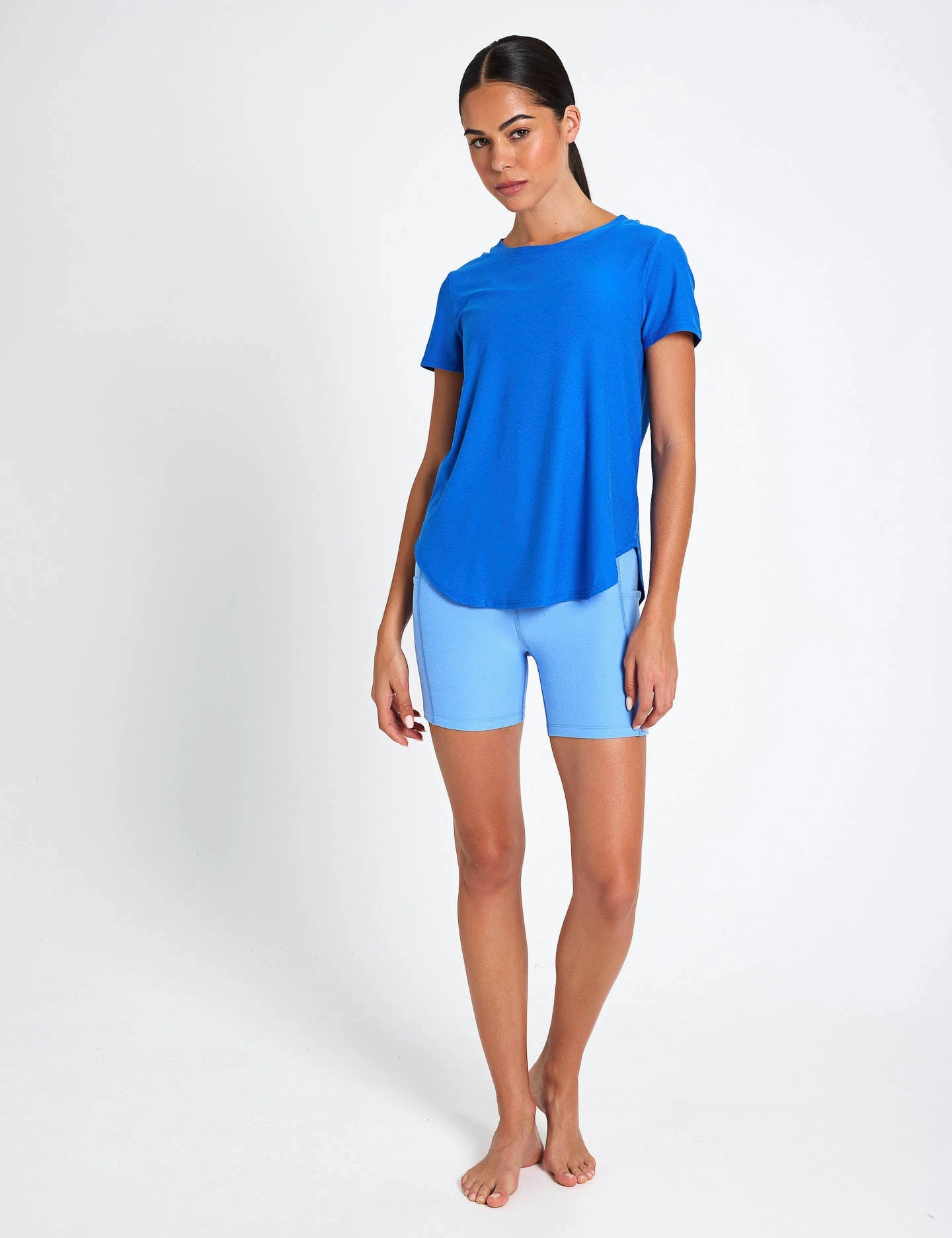 Featherweight On The Down Low Tee - Court Blue Heather TearResistant Stylish Gear