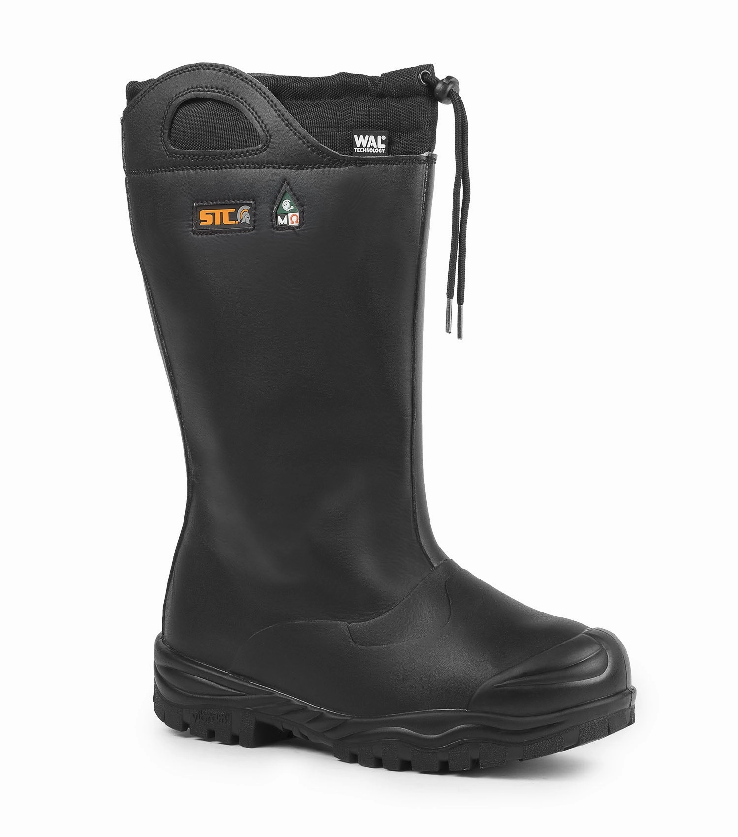 shoe cover Asymmetric Lace Guide Titanium, Black | 14" Microfiber Work Boots | Vibram Fire&Ice Outsole