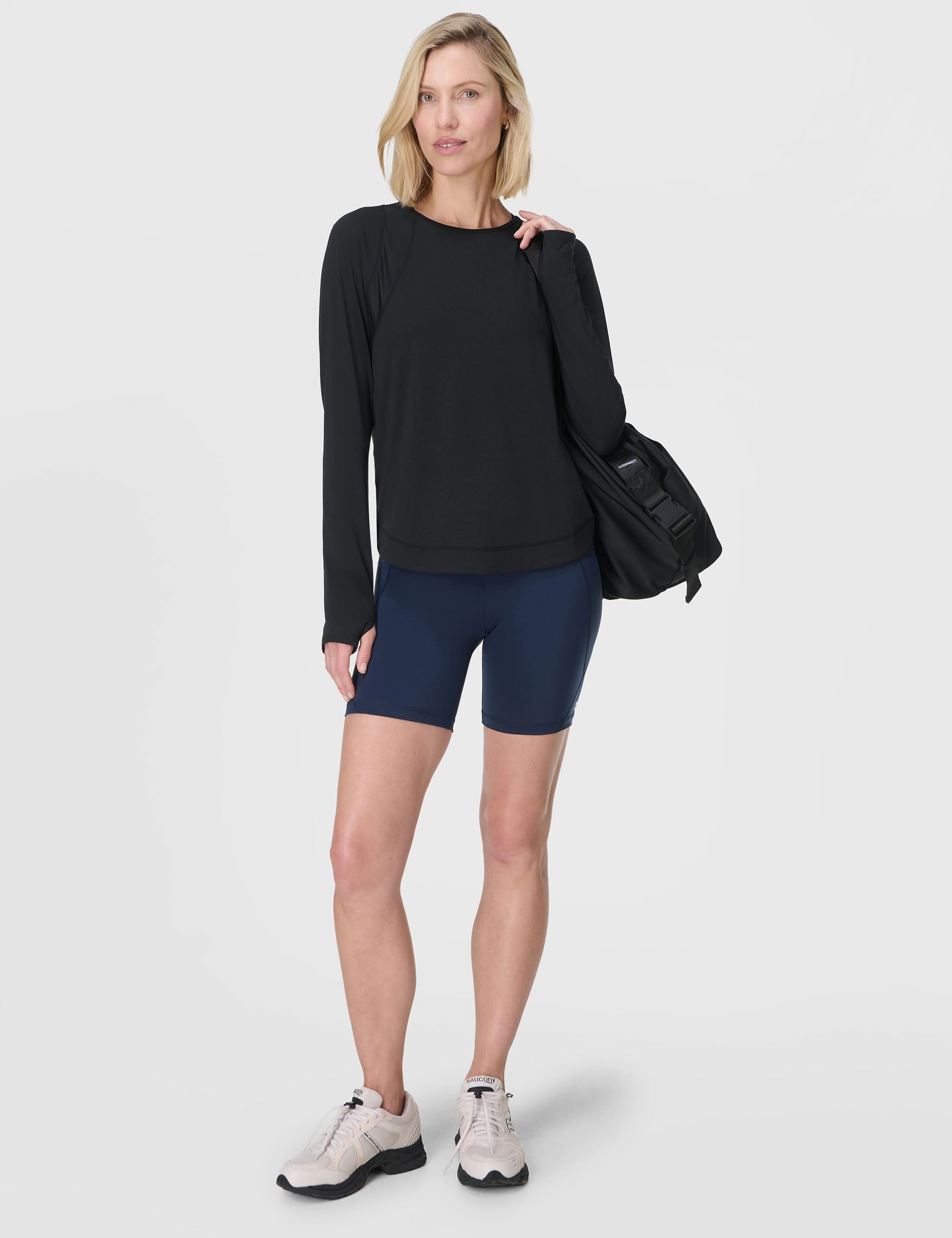 Breathe Easy Mesh Long Sleeve Top - Black Silk Glow