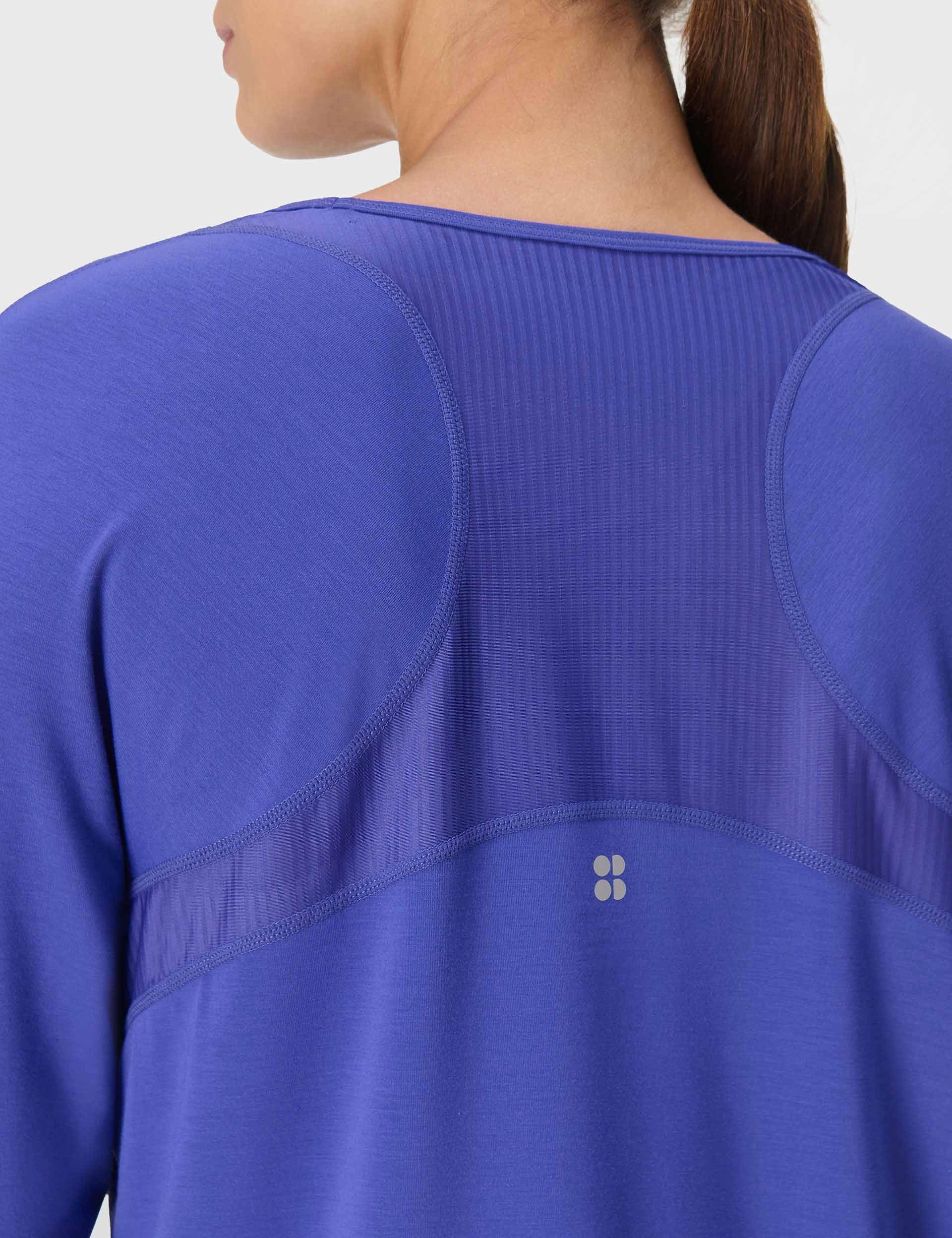 Breathe Easy Mesh Long Sleeve Top - Rich Blue Breathable mesh lining Icon Fit