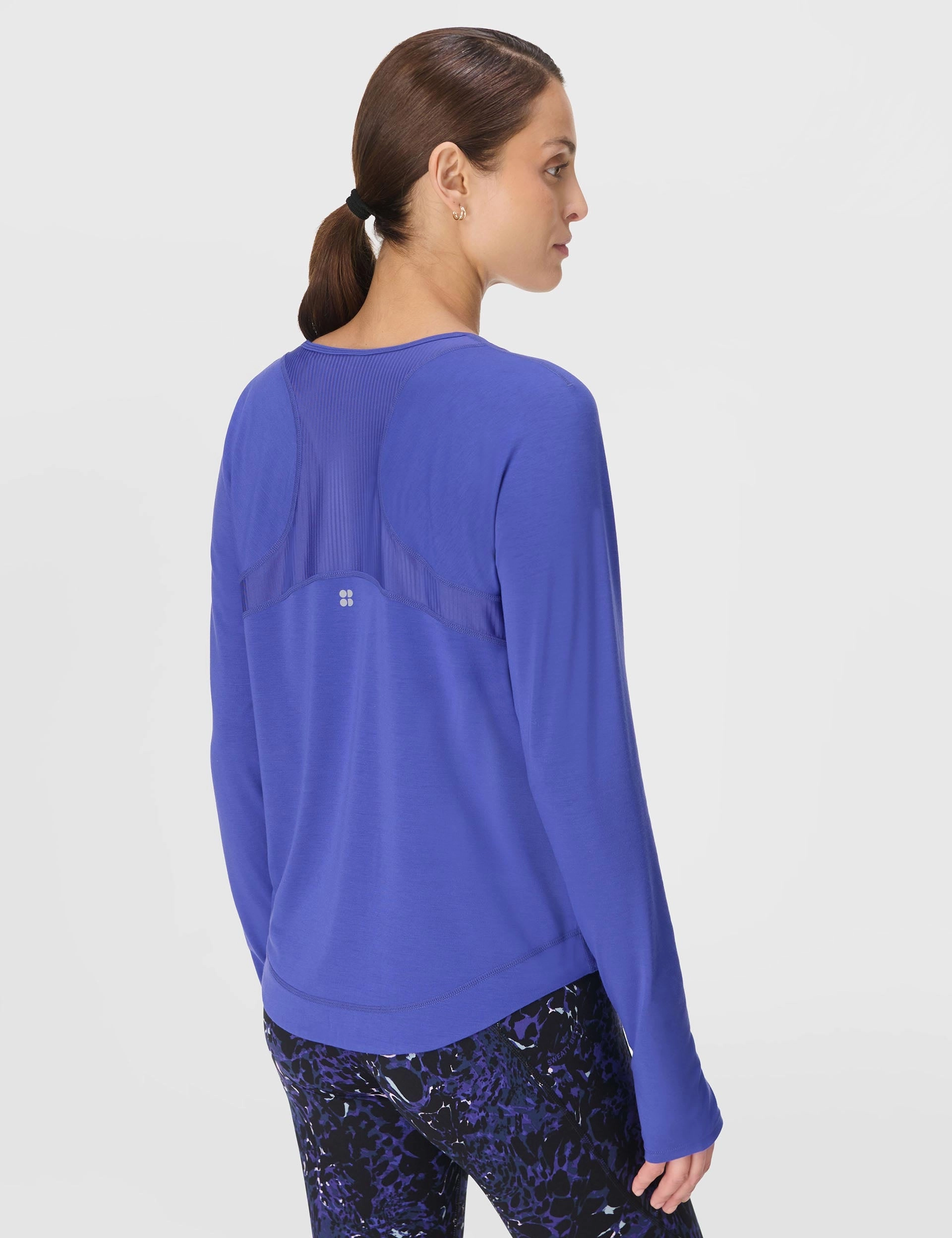 StretchWaistband Breathe Easy Mesh Long Sleeve Top - Rich Blue