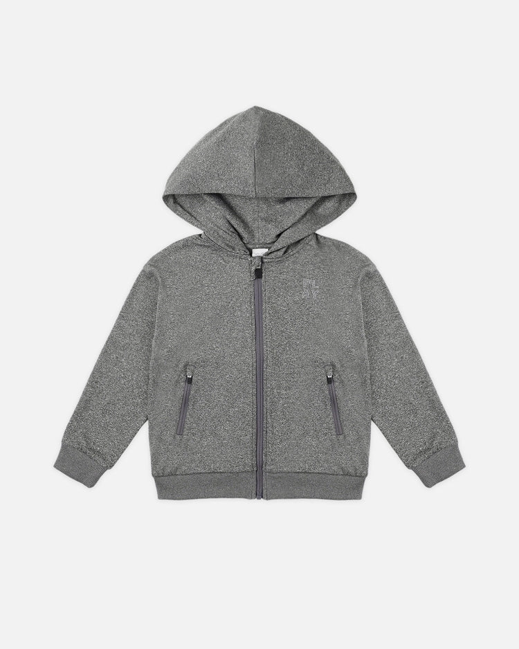 Rylee & Cru Century Tech Hoodie - Heathered Black Glossy