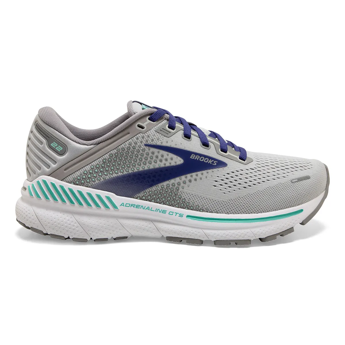 Brooks Adrenaline GTS 22 - Alloy - Blue - Green moderate - performance shoes All Terrain Outsole